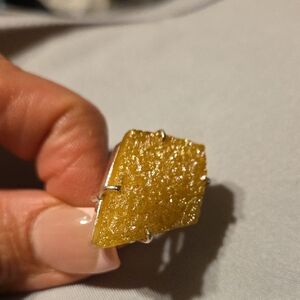 Yellow Druzy Statement Ring